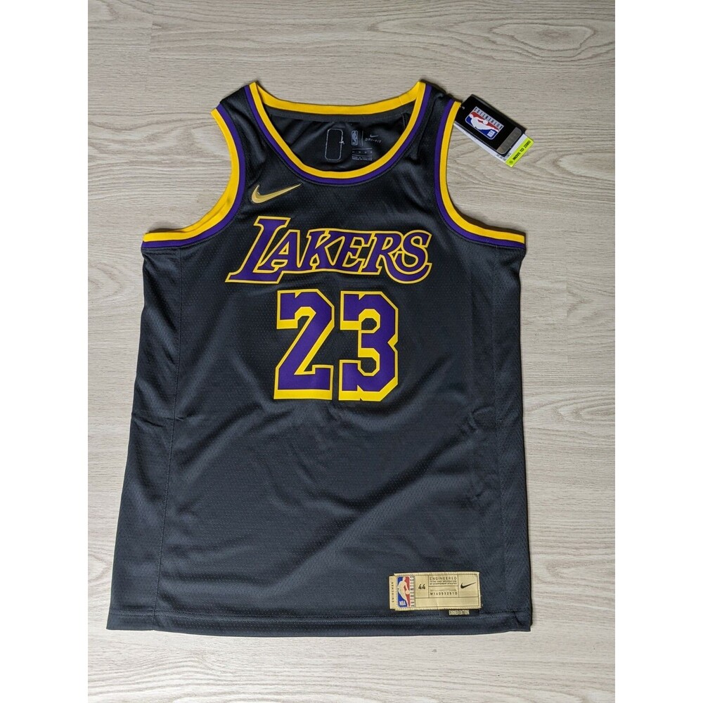 Los Angeles Lakers Jersey Nike Adult Medium 44 LeBron James Earned Swingman